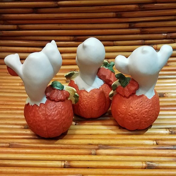 Vintage Halloween Ceramic Ghosts Set - Picture 3 of 5